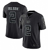 Men's New York Jets #2 Zach Wilson Black Reflective Limited Stitched Jersey Dyin,baseball caps,new era cap wholesale,wholesale hats