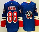 Men's New York Rangers #88 Patrick Kane Blue 2022 Reverse Retro Authentic Jersey Dzhi