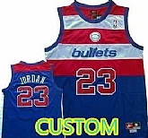 Men & Youth Customized Washington Bullets Blue Swingman Throwback Jersey,baseball caps,new era cap wholesale,wholesale hats