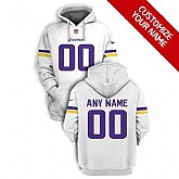 Men's Minnesota Vikings Active Player White Custom 2021 Pullover Hoodie,baseball caps,new era cap wholesale,wholesale hats