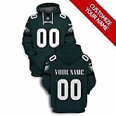 Men's Philadelphia Eagles Active Player Dark Green Custom 2021 Pullover Hoodie,baseball caps,new era cap wholesale,wholesale hats