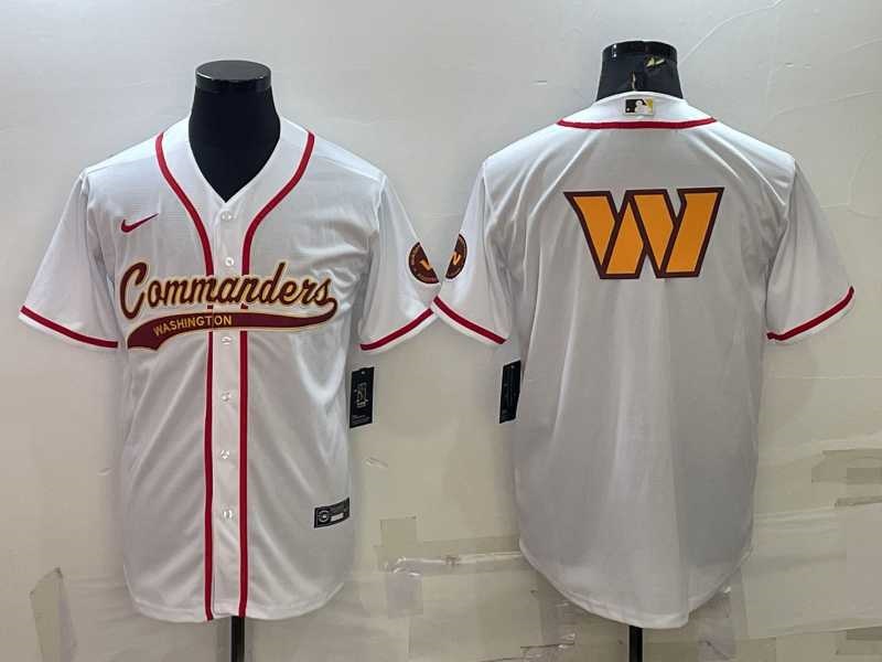 Men's Washington Commanders White Team Big Logo With Patch Cool Base Stitched Baseball Jersey,We sell and wholesale Men's Washington Commanders White Team Big Logo With Patch Cool Base Stitched Baseball Jersey on line form chian!