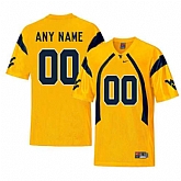 Men's West Virginia Mountaineers Gold Customized College Football Jersey,baseball caps,new era cap wholesale,wholesale hats