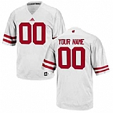 Men's Wisconsin Badgers Customized Replica Football 2015 White Jersey,baseball caps,new era cap wholesale,wholesale hats