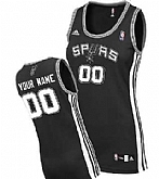 Women's Customized San Antonio Spurs Black Basketball Jersey,baseball caps,new era cap wholesale,wholesale hats