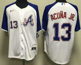 Men's Atlanta Braves #13 Ronald Acuna Jr White 2013 City Cool base Jersey,We sell and wholesale Men's Atlanta Braves #13 Ronald Acuna Jr White 2013 City Cool base Jersey on line form chian!