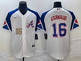 Men's Atlanta Braves #16 Travis dArnaud Number White 2023 City Connect Cool Base Stitched Jerseys,baseball caps,new era cap wholesale,wholesale hats