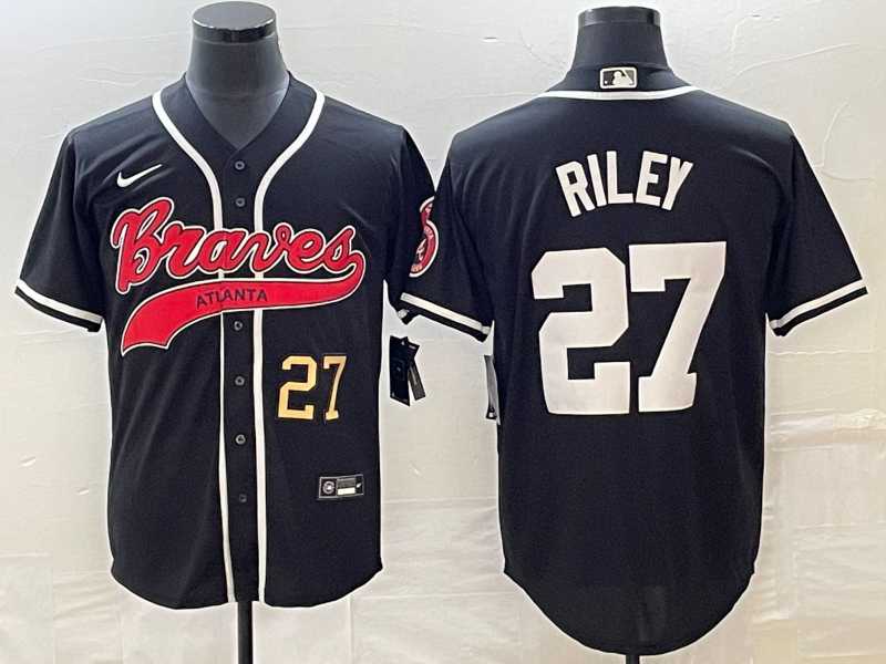 Men's Atlanta Braves #27 Austin Riley Number Black Cool Base Stitched Baseball Jersey,We sell and wholesale Men's Atlanta Braves #27 Austin Riley Number Black Cool Base Stitched Baseball Jersey on line form chian!