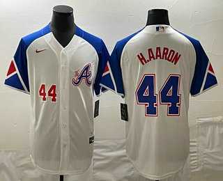 Men's Atlanta Braves #44 Hank Aaron Number White 2023 City Connect Cool Base Stitched Jersey,We sell and wholesale Men's Atlanta Braves #44 Hank Aaron Number White 2023 City Connect Cool Base Stitched Jersey on line form chian!