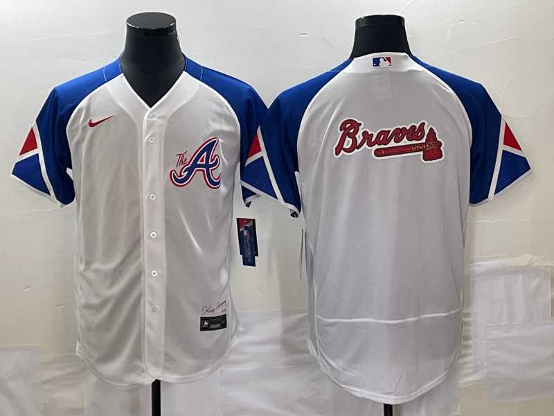 Men's Atlanta Braves Big Logo White 2023 City Connect Flex Base Stitched Baseball Jersey,We sell and wholesale Men's Atlanta Braves Big Logo White 2023 City Connect Flex Base Stitched Baseball Jersey on line form chian!