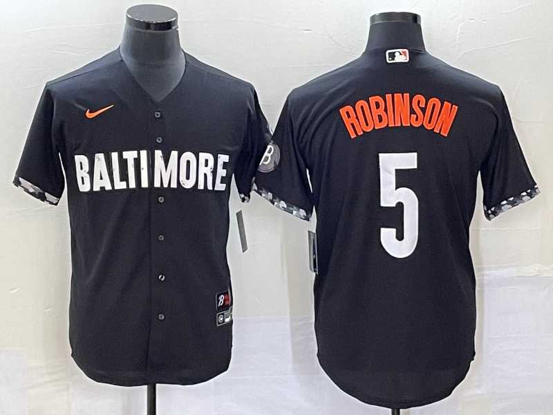 Men's Baltimore Orioles #5 Brooks Robinson Black 2023 City Connect Cool Base Stitched Jersey,We sell and wholesale Men's Baltimore Orioles #5 Brooks Robinson Black 2023 City Connect Cool Base Stitched Jersey on line form chian!