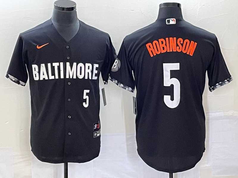 Men's Baltimore Orioles #5 Brooks Robinson Number Black 2023 City Connect Cool Base Stitched Jerseys,We sell and wholesale Men's Baltimore Orioles #5 Brooks Robinson Number Black 2023 City Connect Cool Base Stitched Jerseys on line form chian!