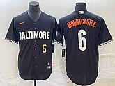 Men's Baltimore Orioles #6 Ryan Mountcastle Number Black 2023 City Connect Cool Base Stitched Jersey