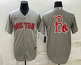 Men's Boston Red Sox Big Logo Grey Stitched MLB Cool Base Nike Jersey