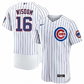 Men's Chicago Cubs #16 Patrick Wisdom White Flex Base Stitched Jersey Dzhi,baseball caps,new era cap wholesale,wholesale hats