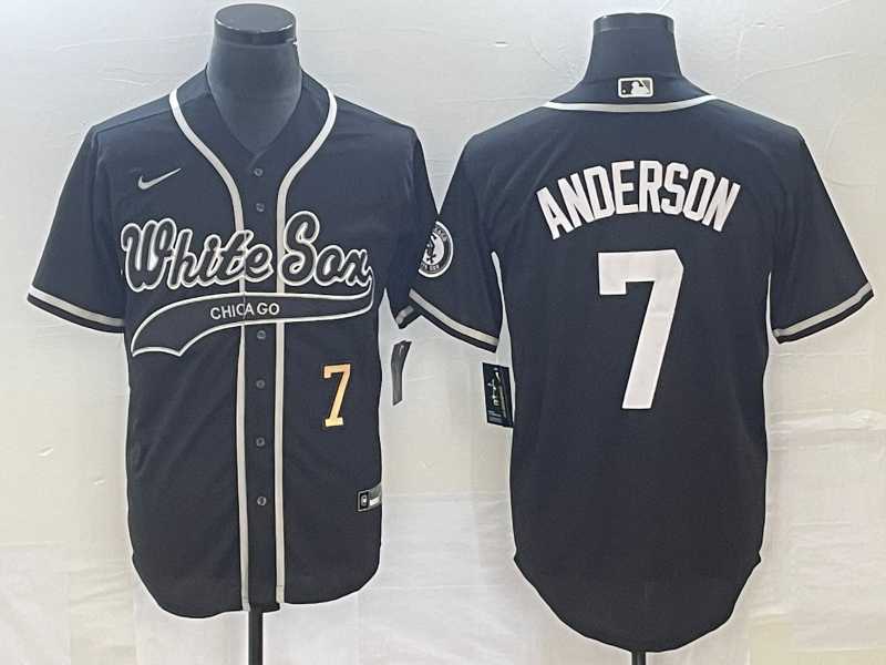 Men's Chicago White Sox #7 Tim Anderson Number Black Cool Base Stitched Baseball Jersey,We sell and wholesale Men's Chicago White Sox #7 Tim Anderson Number Black Cool Base Stitched Baseball Jersey on line form chian!
