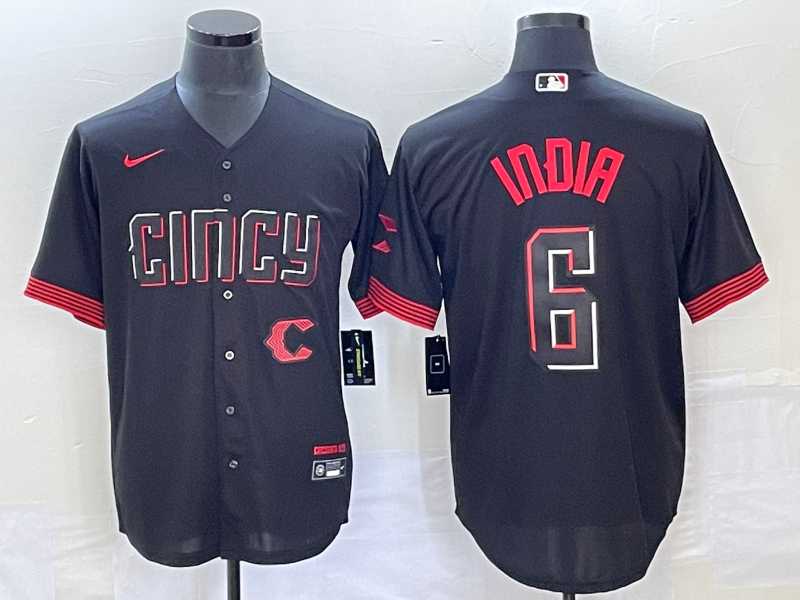 Men's Cincinnati Reds #6 Jonathan India Black 2023 City Connect With Patch Stitched Jerseys,We sell and wholesale Men's Cincinnati Reds #6 Jonathan India Black 2023 City Connect With Patch Stitched Jerseys on line form chian!