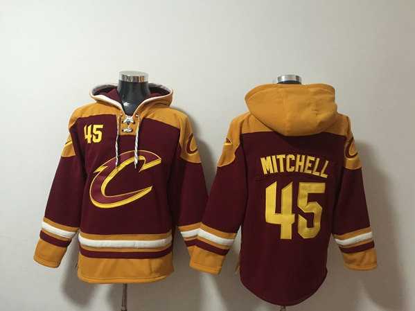 Men's Cleveland Cavaliers #45 Donovan Mitchell Red Ageless Must-Have Lace-Up Pullover Hoodie,We sell and wholesale Men's Cleveland Cavaliers #45 Donovan Mitchell Red Ageless Must-Have Lace-Up Pullover Hoodie on line form chian!