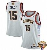 Men's Denver Nuggets #15 Nikola Jokic White 2023 Finals Icon Edition With NO.6 Patch Stitched Basketball Jersey Dzhi,baseball caps,new era cap wholesale,wholesale hats