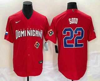 Men's Dominican Republic Baseball #22 Juan Soto 2023 Red World Classic Stitched Jerseys,We sell and wholesale Men's Dominican Republic Baseball #22 Juan Soto 2023 Red World Classic Stitched Jerseys on line form chian!