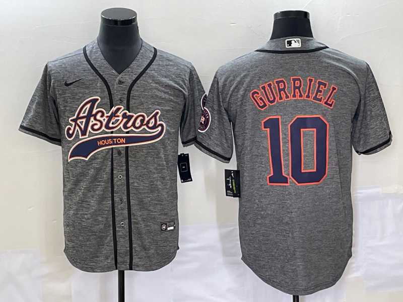 Men's Houston Astros #10 Yuli Gurriel Grey Gridiron Cool Base Stitched Jersey,We sell and wholesale Men's Houston Astros #10 Yuli Gurriel Grey Gridiron Cool Base Stitched Jersey on line form chian!