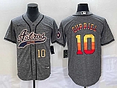 Men's Houston Astros #10 Yuli Gurriel Number Grey Gridiron Cool Base Stitched Baseball Jersey