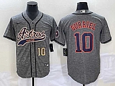 Men's Houston Astros #10 Yuli Gurriel Number Grey Gridiron Cool Base Stitched Jersey,baseball caps,new era cap wholesale,wholesale hats