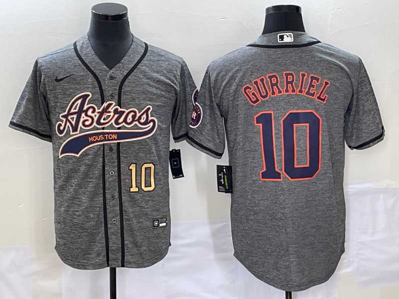 Men's Houston Astros #10 Yuli Gurriel Number Grey Gridiron Cool Base Stitched Jersey,We sell and wholesale Men's Houston Astros #10 Yuli Gurriel Number Grey Gridiron Cool Base Stitched Jersey on line form chian!