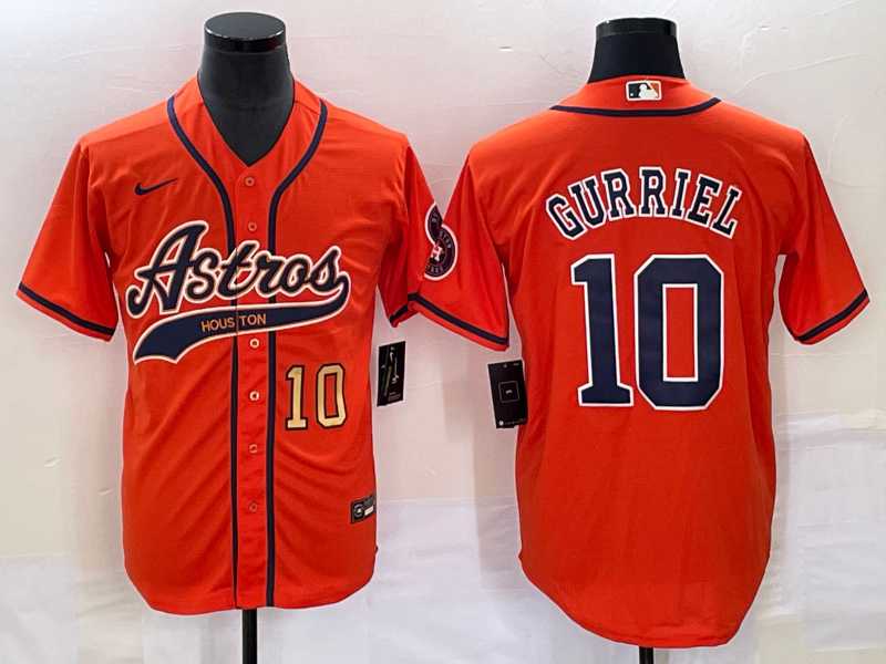 Men's Houston Astros #10 Yuli Gurriel Number Orange With Patch Cool Base Stitched Baseball Jersey,We sell and wholesale Men's Houston Astros #10 Yuli Gurriel Number Orange With Patch Cool Base Stitched Baseball Jersey on line form chian!