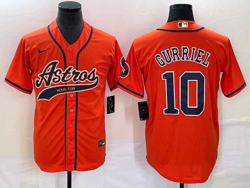 Men's Houston Astros #10 Yuli Gurriel Orange With Patch Cool Base Stitched Baseball Jersey,We sell and wholesale Men's Houston Astros #10 Yuli Gurriel Orange With Patch Cool Base Stitched Baseball Jersey on line form chian!