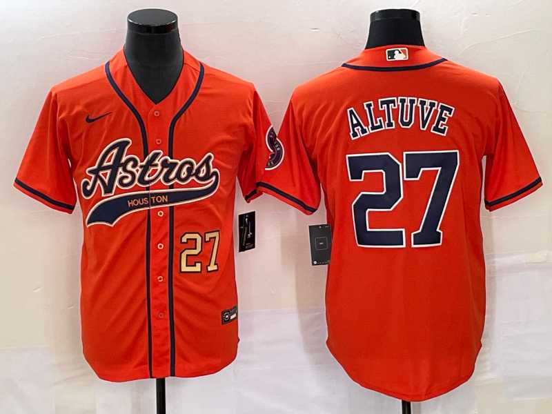 Men's Houston Astros #27 Jose Altuve Number Orange With Patch Cool Base Stitched Baseball Jersey,We sell and wholesale Men's Houston Astros #27 Jose Altuve Number Orange With Patch Cool Base Stitched Baseball Jersey on line form chian!