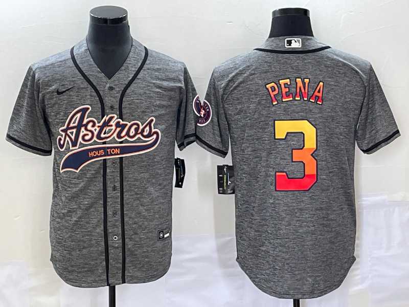 Men's Houston Astros #3 Jeremy Pena Grey Gridiron Cool Base Stitched Baseball Jersey,We sell and wholesale Men's Houston Astros #3 Jeremy Pena Grey Gridiron Cool Base Stitched Baseball Jersey on line form chian!