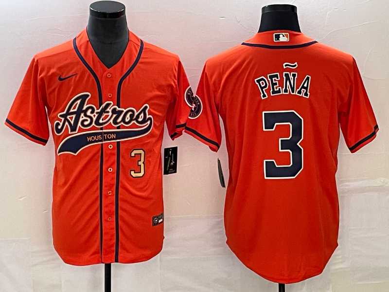 Men's Houston Astros #3 Jeremy Pena Number Orange With Patch Cool Base Stitched Baseball Jersey,We sell and wholesale Men's Houston Astros #3 Jeremy Pena Number Orange With Patch Cool Base Stitched Baseball Jersey on line form chian!