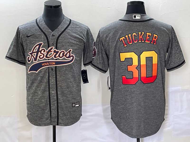Men's Houston Astros #30 Kyle Tucker Grey Gridiron Cool Base Stitched Baseball Jersey,We sell and wholesale Men's Houston Astros #30 Kyle Tucker Grey Gridiron Cool Base Stitched Baseball Jersey on line form chian!