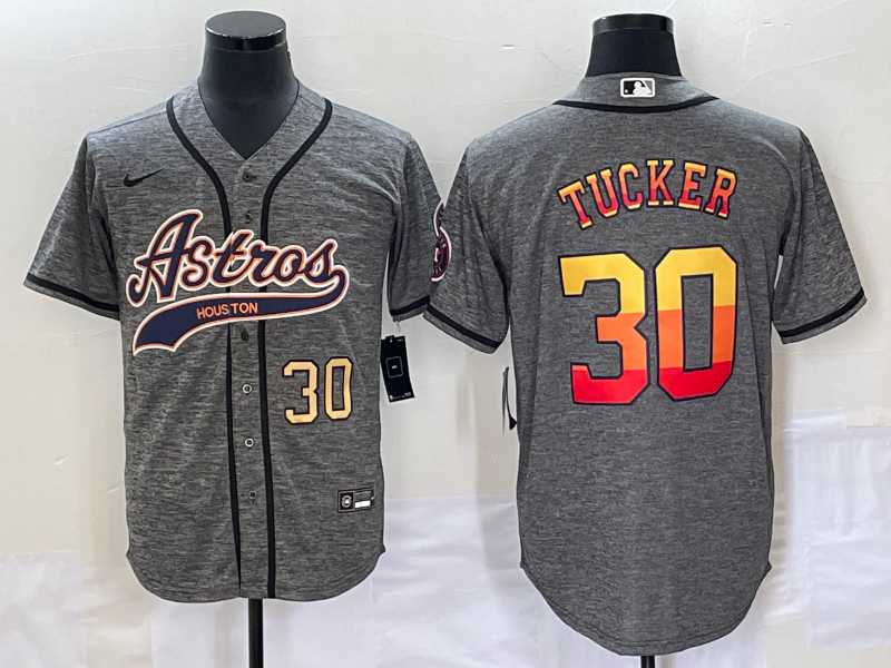 Men's Houston Astros #30 Kyle Tucker Number Grey Gridiron Cool Base Stitched Baseball Jersey,We sell and wholesale Men's Houston Astros #30 Kyle Tucker Number Grey Gridiron Cool Base Stitched Baseball Jersey on line form chian!