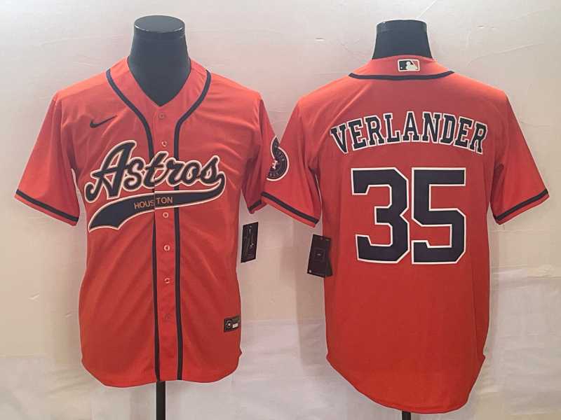 Men's Houston Astros #35 Justin Verlander Orange With Patch Cool Base Stitched Baseball Jersey,We sell and wholesale Men's Houston Astros #35 Justin Verlander Orange With Patch Cool Base Stitched Baseball Jersey on line form chian!