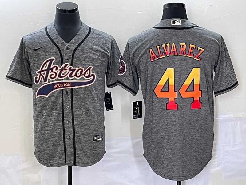 Men's Houston Astros #44 Yordan Alvarez Grey Gridiron Cool Base Stitched Baseball Jersey,We sell and wholesale Men's Houston Astros #44 Yordan Alvarez Grey Gridiron Cool Base Stitched Baseball Jersey on line form chian!