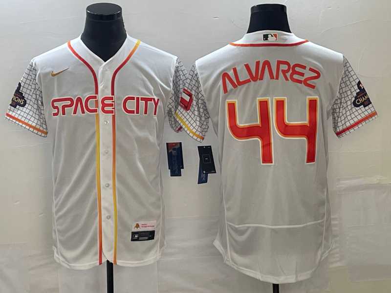 Men's Houston Astros #44 Yordan Alvarez Number White 2023 City Connect Flex Base Stitched MLB Jersey,We sell and wholesale Men's Houston Astros #44 Yordan Alvarez Number White 2023 City Connect Flex Base Stitched MLB Jersey on line form chian!