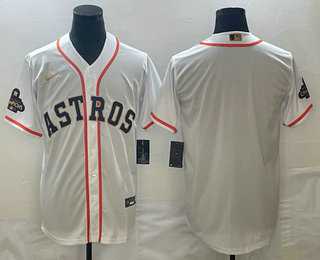 Men's Houston Astros Blank 2023 White Gold World Serise Champions Patch Cool Base Stitched Jersey,We sell and wholesale Men's Houston Astros Blank 2023 White Gold World Serise Champions Patch Cool Base Stitched Jersey on line form chian!