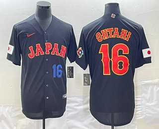 Men's Japan #16 Shohei Ohtani Number 2023 Black World Classic Stitched Jersey,We sell and wholesale Men's Japan #16 Shohei Ohtani Number 2023 Black World Classic Stitched Jersey on line form chian!