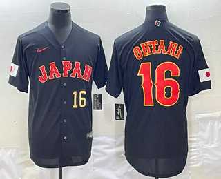 Men's Japan Baseball #16 Shohei Ohtani Number 2023 Black World Classic Stitched Jersey,We sell and wholesale Men's Japan Baseball #16 Shohei Ohtani Number 2023 Black World Classic Stitched Jersey on line form chian!
