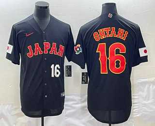 Men's Japan Baseball #16 Shohei Ohtani Number 2023 Black World Classic Stitched Jerseys,We sell and wholesale Men's Japan Baseball #16 Shohei Ohtani Number 2023 Black World Classic Stitched Jerseys on line form chian!