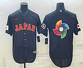 Men's Japan Baseball 2023 Black World Big Logo With Patch Classic Stitched Jersey