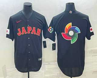 Men's Japan Baseball 2023 Black World Big Logo With Patch Classic Stitched Jersey,We sell and wholesale Men's Japan Baseball 2023 Black World Big Logo With Patch Classic Stitched Jersey on line form chian!