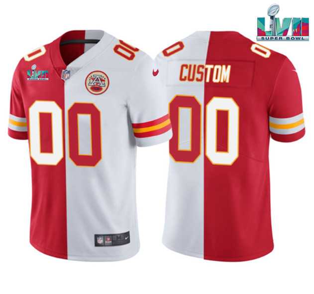 Men's Kansas City Chiefs ACTIVE PLAYER Custom Red White Split Super Bowl LVII Patch Vapor Untouchable Limited Stitched Jersey,We sell and wholesale Men's Kansas City Chiefs ACTIVE PLAYER Custom Red White Split Super Bowl LVII Patch Vapor Untouchable Limited Stitched Jersey on line form chian!