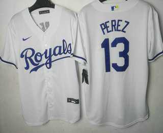 Men's Kansas City Royals #13 Salvador Perez White Cool Base Stitched MLB Jersey,We sell and wholesale Men's Kansas City Royals #13 Salvador Perez White Cool Base Stitched MLB Jersey on line form chian!