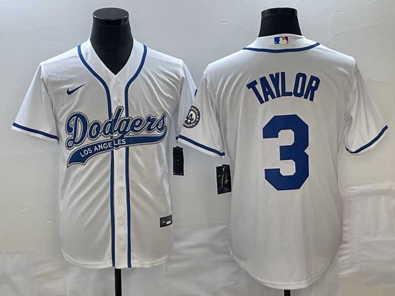 Men's Los Angeles Dodgers #3 Chris Taylor White With Patch Cool Base Stitched Baseball Jersey,We sell and wholesale Men's Los Angeles Dodgers #3 Chris Taylor White With Patch Cool Base Stitched Baseball Jersey on line form chian!