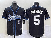 Men's Los Angeles Dodgers #5 Freddie Freeman Black Cool Base Stitched Baseball Jersey,baseball caps,new era cap wholesale,wholesale hats