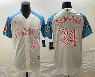 Men's Mexico #34 Fernando Valenzuela Number 2023 White Blue World Classic Stitched Jersey,We sell and wholesale Men's Mexico #34 Fernando Valenzuela Number 2023 White Blue World Classic Stitched Jersey on line form chian!