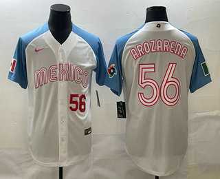 Men's Mexico #56 Randy Arozarena Number 2023 White Blue World Classic Stitched Jersey,We sell and wholesale Men's Mexico #56 Randy Arozarena Number 2023 White Blue World Classic Stitched Jersey on line form chian!
